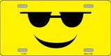 Sunglasses Smiley Face Metal Novelty License Plate