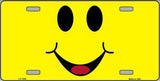 Happy Smiley Face Metal Novelty License Plate