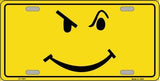 Defiant Smiley Face Metal Novelty License Plate