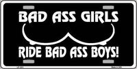 Bad Ass Girls Metal Novelty License Plate