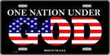 One Nation Under God Metal Novelty License Plate