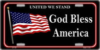 United We Stand God Bless America Metal Novelty License Plate