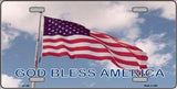 God Bless America Waving Flag Metal Novelty License Plate