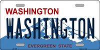 Washington State Background Metal Novelty License Plate