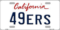 San Francsico 49ers California State Background Novelty Metal License Plate