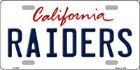 Oakland Raiders California State Background Novelty Metal License Plate