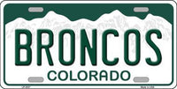 Denver Broncos Colorado State Background Novelty Metal License Plate