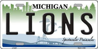 Detroit Lions Michigan State Background Novelty Metal License Plate