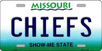 Kansas City Chiefs Missouri State Background Novelty Metal License Plate