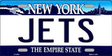 New York Jets New York State Background Novelty Metal License Plate