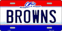 Cleveland Browns Ohio State Background Novelty Metal License Plate