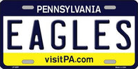 Philadelphia Eagles Pennsylvania State Background Novelty Metal License Plate