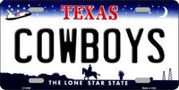 Dallas Cowboys Texas State Background Novelty Metal License Plate