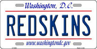 Washington Redskins Washingon D.C. State Background Novelty Metal License Plate