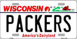 Green Bay Packers Wisconsin State Background Novelty Metal License Plate