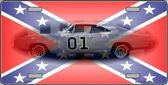 Confederate Flag Charger Novelty Metal License Plate