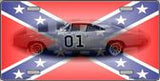 Confederate Flag Charger Novelty Metal License Plate