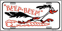 Roadrunner BEEP BEEP Novelty Metal License Plate