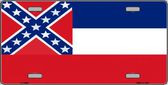 Mississippi State Flag Novelty Metal License Plate