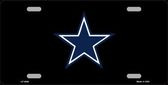 Cowboys Star on Black Novelty Metal License Plate