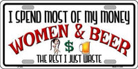 Women & Beer Novelty Metal License Plate