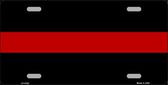 Thin Red Firefighter Line Novelty Metal License Plate