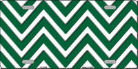 Green/White Chevron Pattern Novelty Metal License Plate