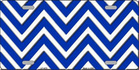 Blue/White Chevron Pattern Novelty Metal License Plate