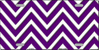 Purple/White Chevron Pattern Novelty Metal License Plate
