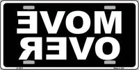 Move Over Black Novelty Metal License Plate