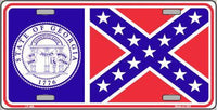 Georgia State Flag Novelty Metal License Plate