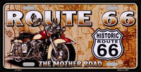 Route 66 The Mother Road Novelty Metal License Plate