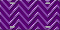 Purple/Light Purple Chevron Pattern Novelty Metal License Plate