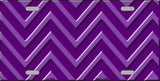 Purple/Light Purple Chevron Pattern Novelty Metal License Plate