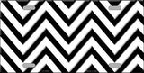 White/Black Chevron Pattern Novelty Metal License Plate