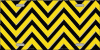 Yellow/Black Chevron Pattern Novelty Metal License Plate
