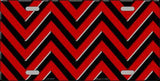 Red/Black Chevron Pattern Novelty Metal License Plate