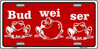 Bud-Wei-Ser Frogs Novelty Metal License Plate