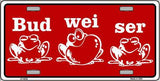 Bud-Wei-Ser Frogs Novelty Metal License Plate