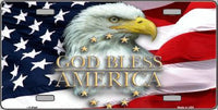 God Bless America w/ Eagle Head Novelty Metal License Plate