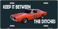 Dukes of Hazzard Keep It Between The Ditches Novelty Metal License Plate
