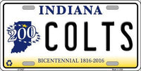 Indianapolis Colts 200 Indiana State Background Novelty Metal License Plate