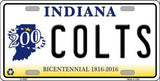 Indianapolis Colts 200 Indiana State Background Novelty Metal License Plate