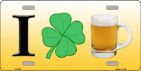 I Love Shamrock Beer Novelty Seasonal Metal License Plate
