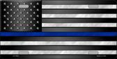 American Flag With Blue Police Line Novelty Metal License Plate