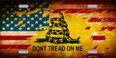Don't Tread On Me USA Flag Novelty Metal License Plate