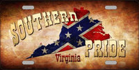 Virginia Southern Pride Novelty Metal License Plate