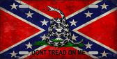 Don't Tread On Me Confederate Flag Novelty Metal License Plate