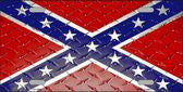 Confederate Flag Diamond Novelty Metal License Plate