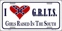 I Love Girls Raised In The South Metal Novelty License Plate